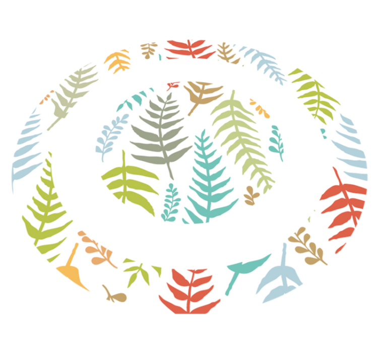 Hvidt løvdesign natur vinyl tæppe - TenStickers