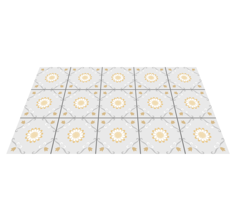 Køkken grå og gule fliser køkken gulv - TenStickers