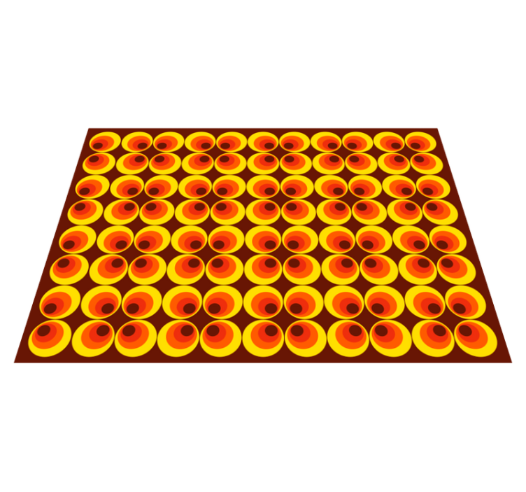 70'erne pop orange cirkler vintage tæppe - TenStickers