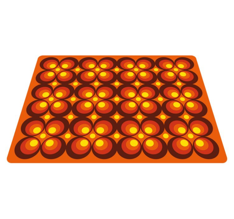 70'erne pop gule cirkler vintage tæppe - TenStickers