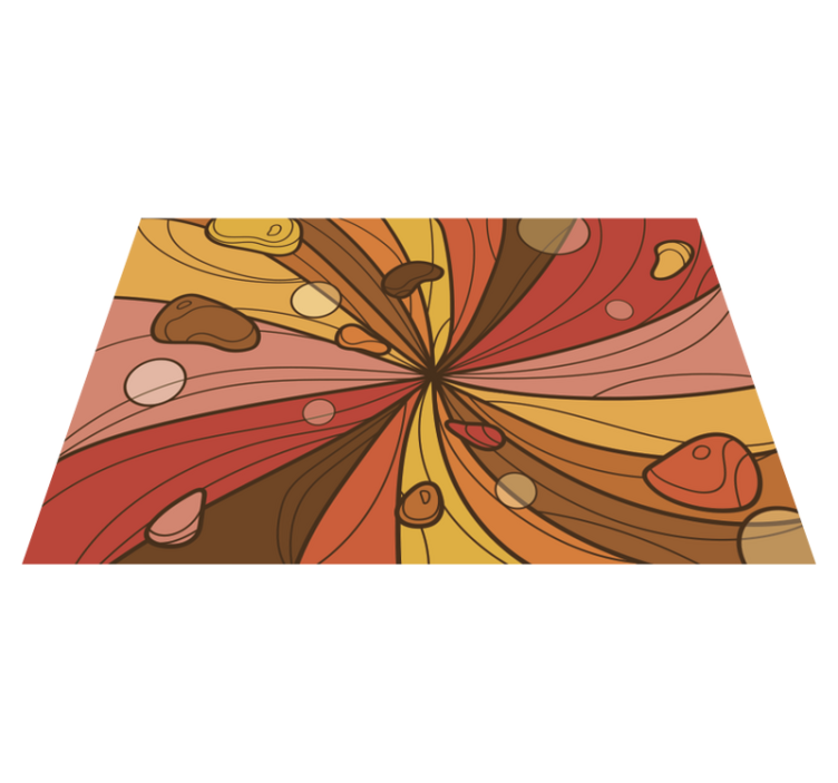 Hvirvlende blomst vintage vinyl tæppe - TenStickers