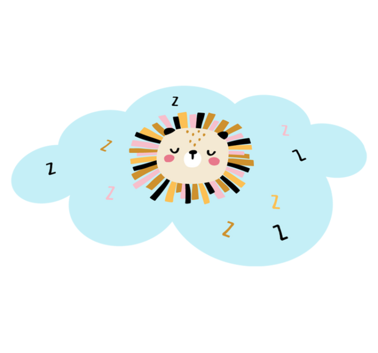 Søvnig løvesky tæppe til børneværelse - TenStickers