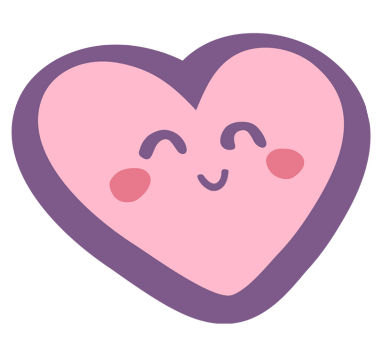 Børn lyserød glad hjerte børn vinyl tæppe - TenStickers