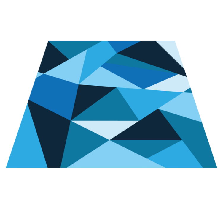 Trekantede blå mønstre geometriske vinyl tæppe - TenStickers