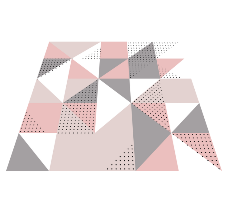 Trekantede farvesegmenter geometriske vinyl tæppe - TenStickers