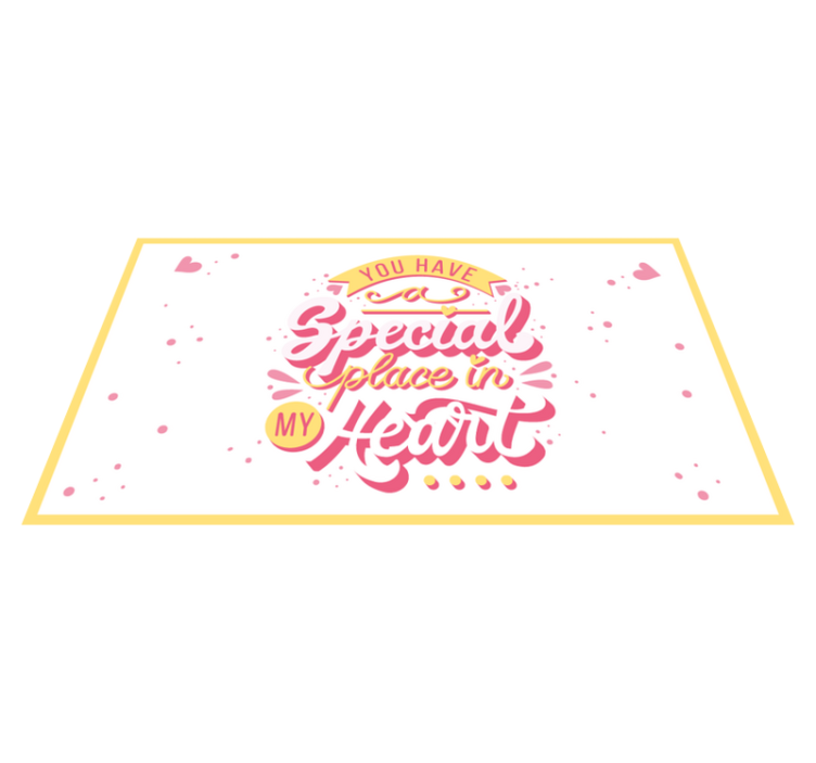 En særlig plads i hjertet vinyl tæppe med sætninger - TenStickers
