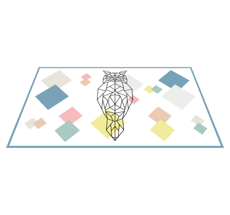 Origami ugle form moderne vinyl tæppe - TenStickers