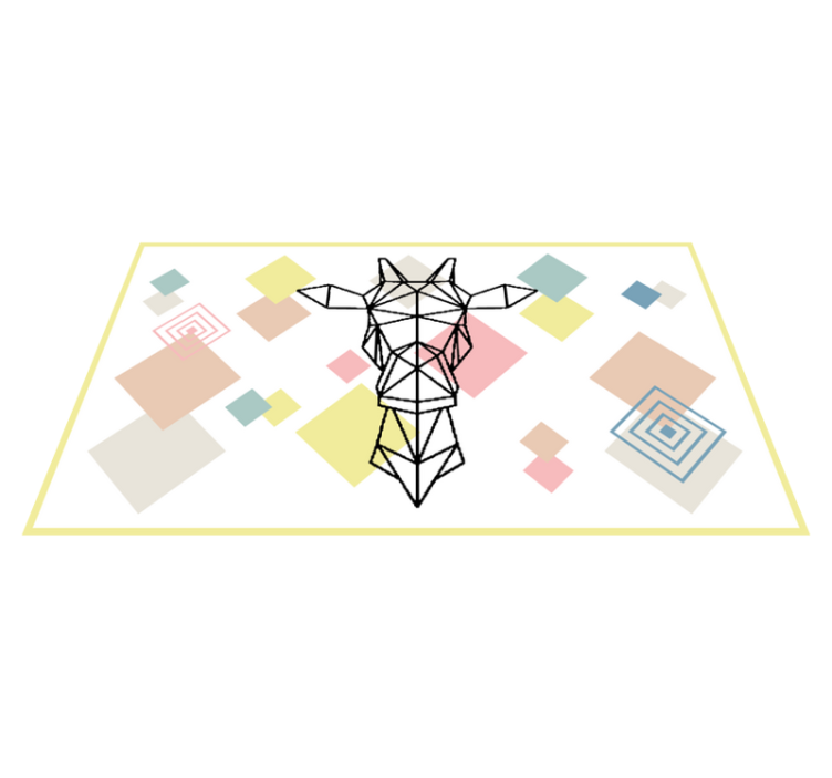 Abstrakt origami giraf vinyl tæppe til teenagere - TenStickers