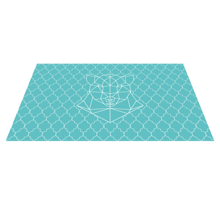 Geometrisk bjørnedesign vinyltæpper med dyr - TenStickers