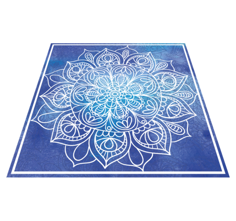 Udførligt blomstermotiv mandala vinyl tæppe - TenStickers
