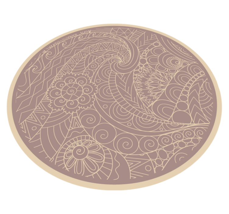Indviklet cirkulært motiv mandala vinyl tæppe - TenStickers