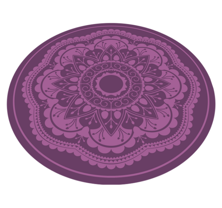 Lilla cirkulært design mandala vinyl tæppe - TenStickers