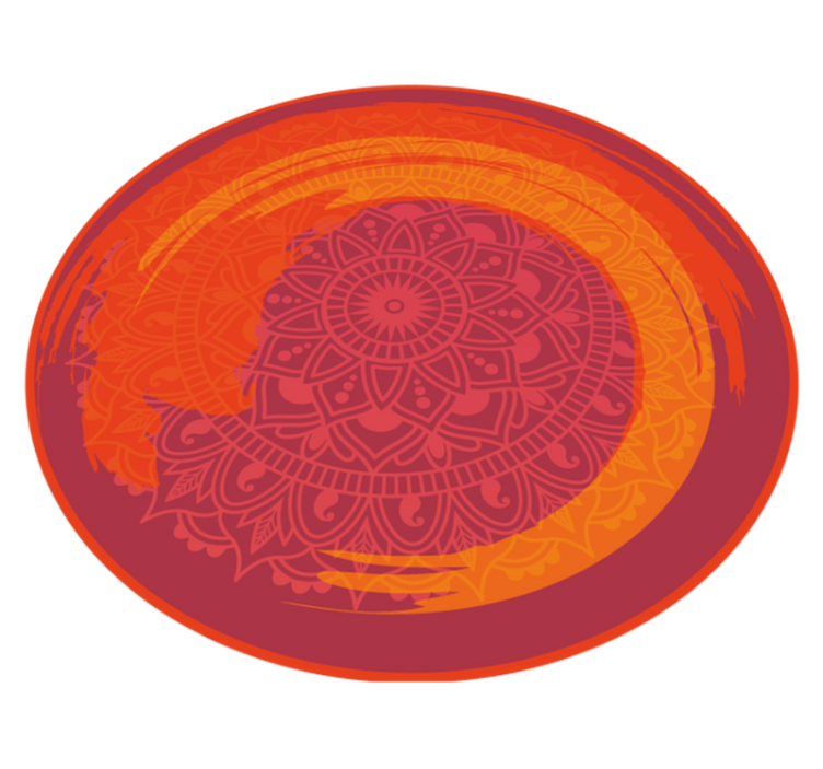 Orange brændende mandala vinyltæppe - TenStickers
