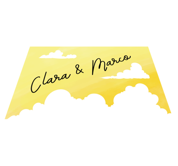 Overskyet par design vinyl tæppe med navn - TenStickers