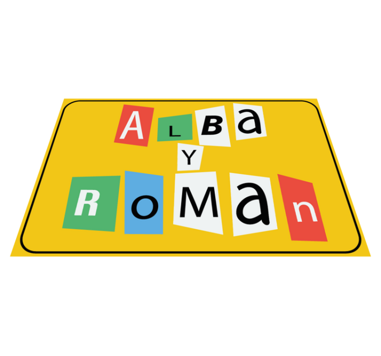 Puslespilsbrikker til par vinyl tæppe med navn - TenStickers