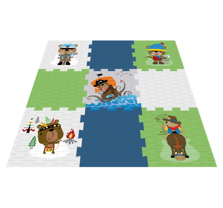 Sød bjørneeventyr vinyl tæppe - TenStickers