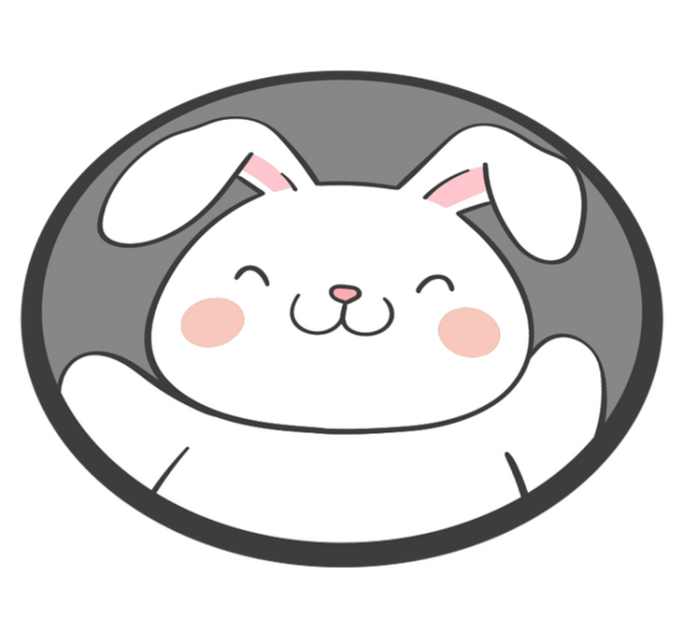 Hvid kanin design tæppe til børneværelse - TenStickers