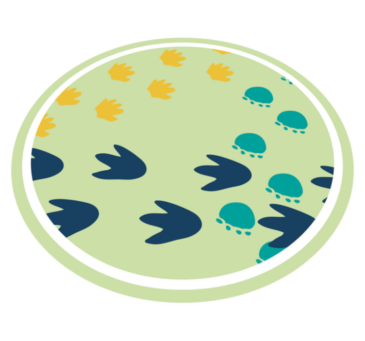 Design af dinosaurfodspor vinyl tæppe - TenStickers