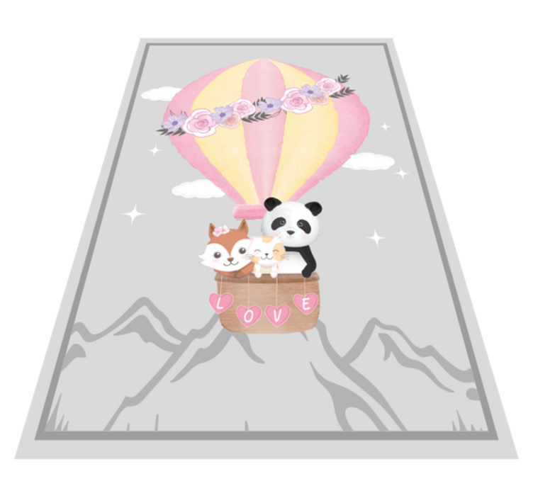 Kærlighed i varm luft tæppe til børneværelse - TenStickers