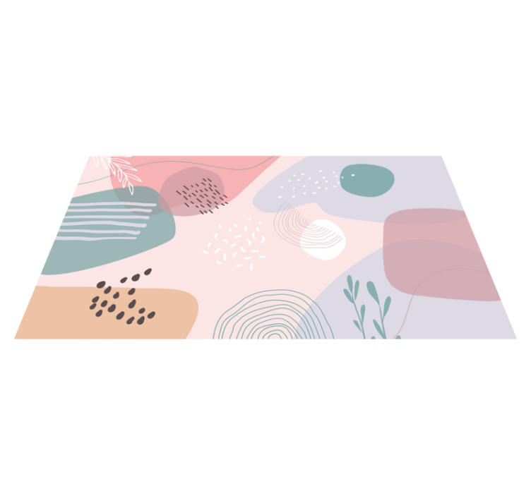 Abstrakte bløde former moderne vinyl tæppe - TenStickers