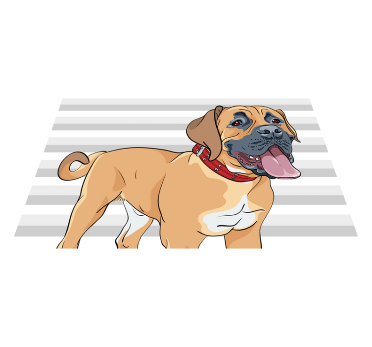 Gispende mastiff illustration vinyltæpper med dyr - TenStickers