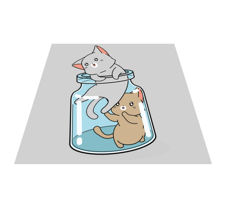 Søde katte krukke vinyltæpper med dyr - TenStickers