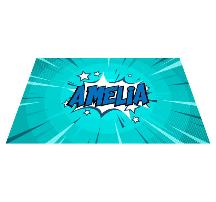 Tegneseriestilnavn vinyl tæppe til teenagere - TenStickers