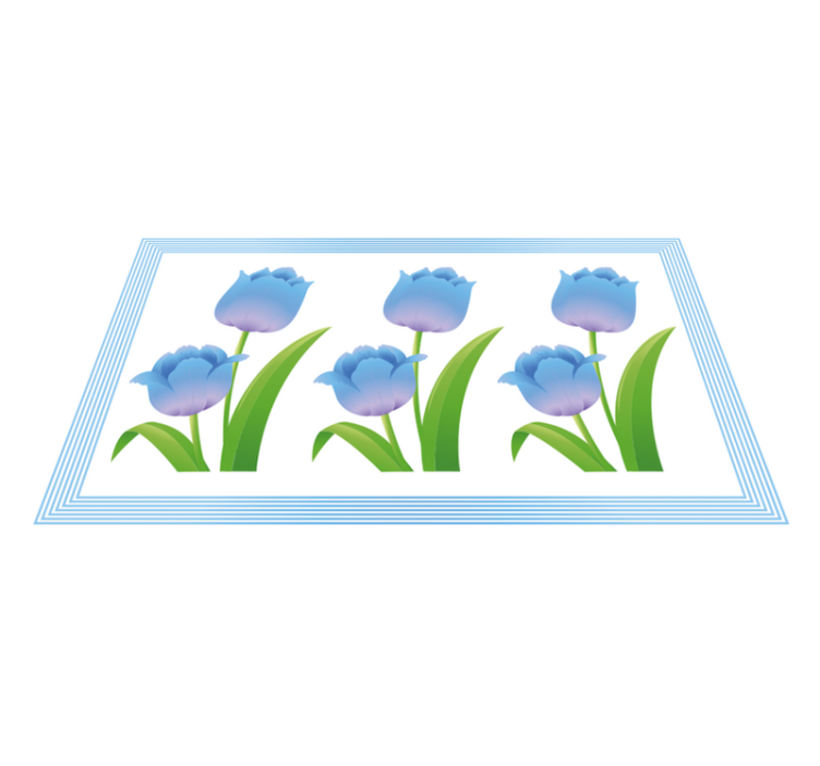 Blå tulipanudstilling Blomster og planter vinyltæppe - TenStickers