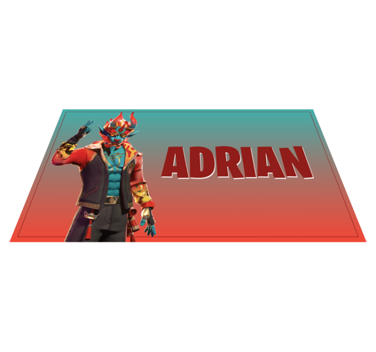 Spilfigur med navn vinyl tæppe til teenagere - TenStickers