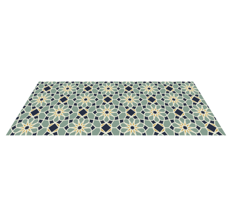 Mosaik vinyl tæppe med sofistikeret geometrisk mønster - TenStickers