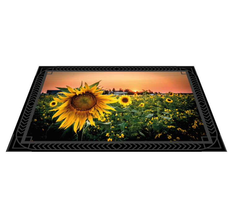 Solsikke solnedgang Blomster og planter vinyltæppe - TenStickers