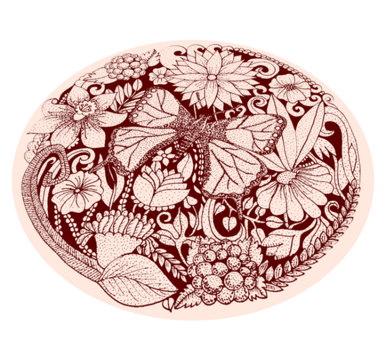 Delikat vingedesign Blomster og planter vinyltæppe - TenStickers