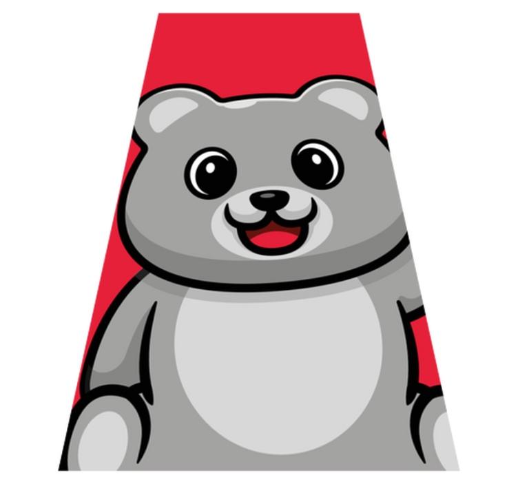 Muntert bjørneansigt tæppe til børneværelse - TenStickers