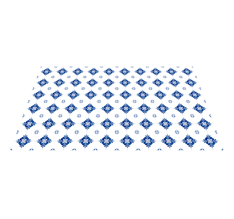 Vintage blå fliser køkken gulvfliser - TenStickers