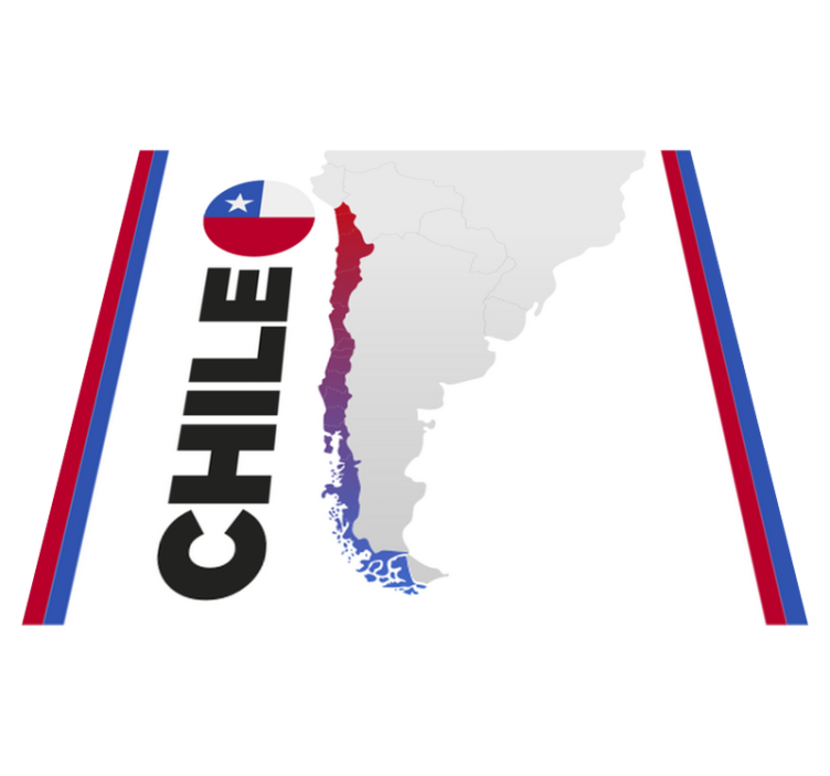 Chile-kort verdenskort vinyl tæppe - TenStickers