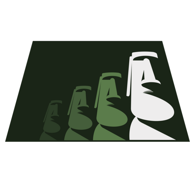 Moai-statuer omrids vinyl tæppe til stuen - TenStickers