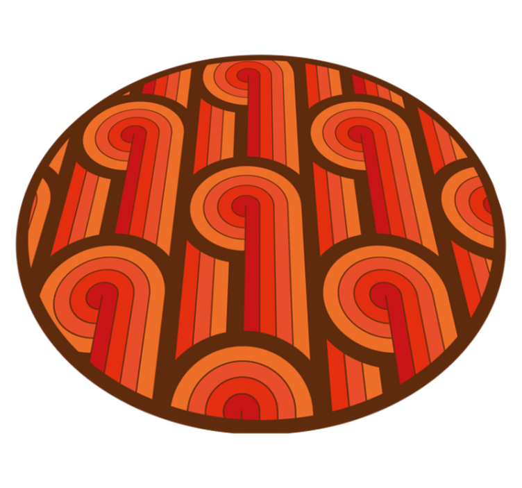 Vintage cirkulært motiv rundt vinyltæppe - TenStickers