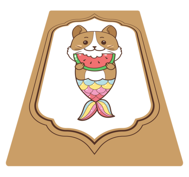 Sød havfruefigur vinyltæpper med dyr - TenStickers