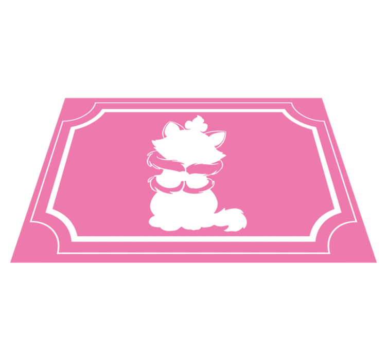 Sød kat silhuet vinyl tæppe - TenStickers