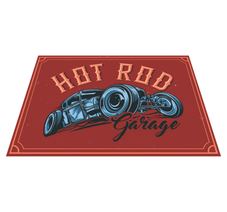 Hot rod-tema vintage vinyl tæppe - TenStickers