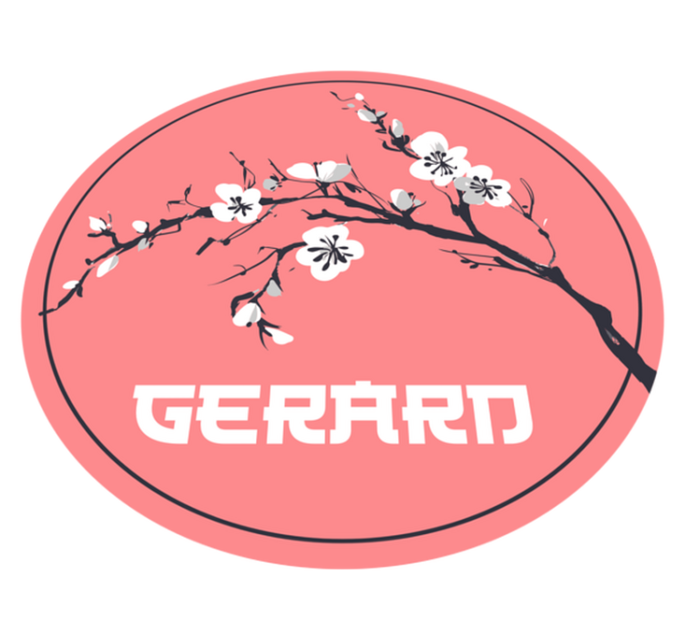 Sakura japanske blomster med navn brugerdefineret dækkeservietter - TenStickers