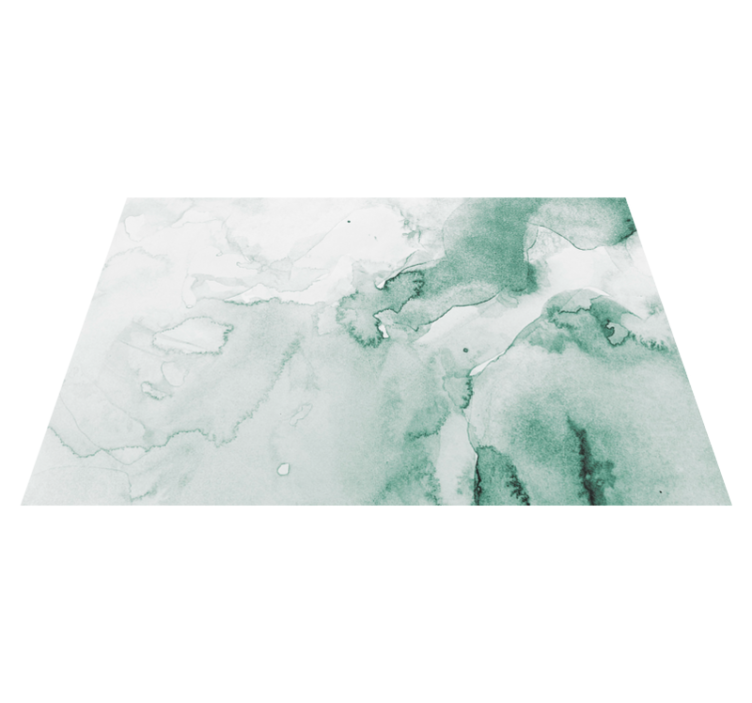 Hvid og grøn akvarel moderne tæppe - TenStickers