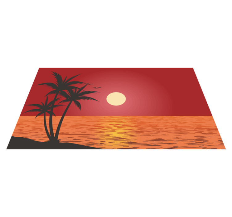 Hawaiian solnedgang sødt design moderne tæppe - TenStickers