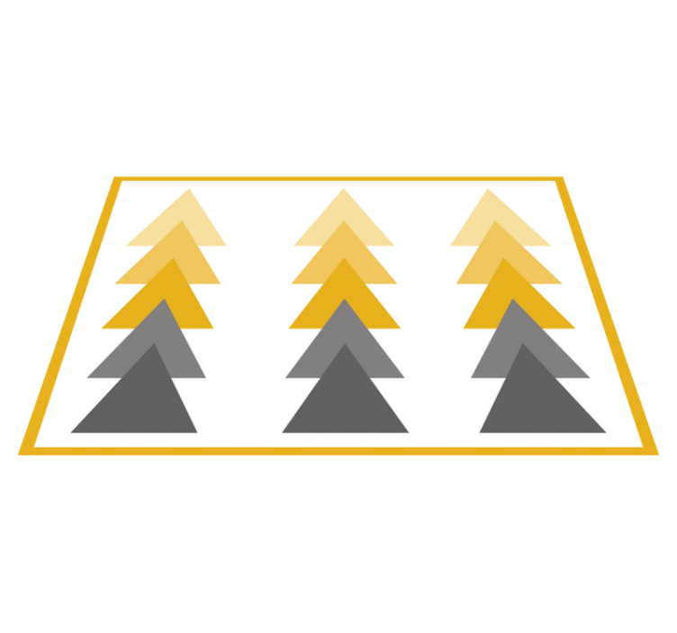 Trekantet farvekaskade geometriske vinyl tæppe - TenStickers