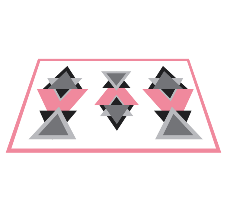 Trekantede former blandes geometriske vinyl tæppe - TenStickers