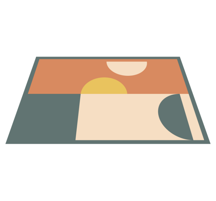 Cirkler og rektangler moderne vinyl tæppe - TenStickers