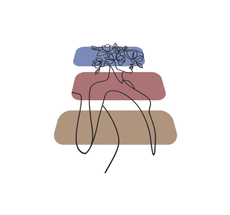 Yndefuld botanisk omrids minimalistiske vinyl tæppe - TenStickers