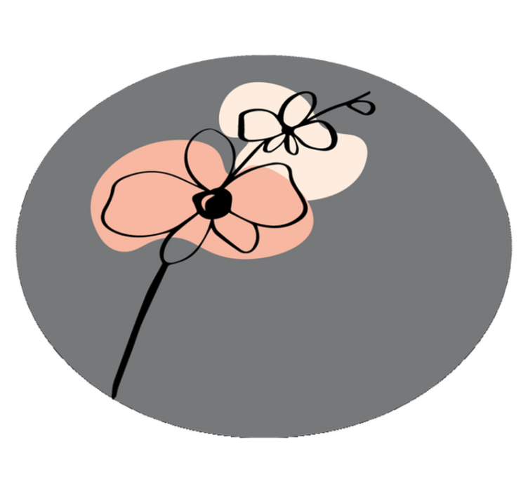 Blomster og planter vinyltæppe minimalistisk gråt design - TenStickers