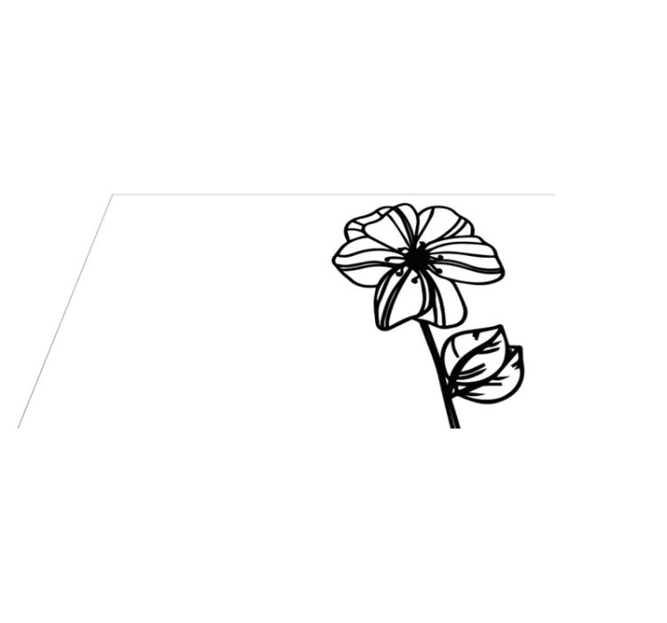 Elegant sort-hvidt design Blomster og planter vinyltæppe - TenStickers