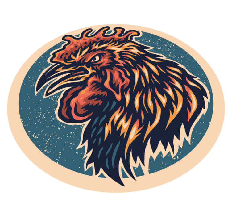 Hanehoved illustration vinyl tæppe til teenagere - TenStickers